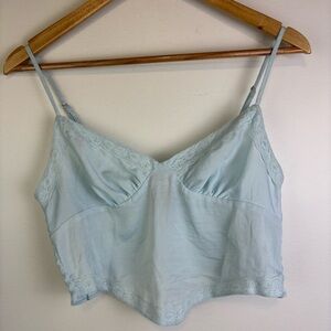 Wild Fable Cropped Baby Blue Tank Blouse Summer